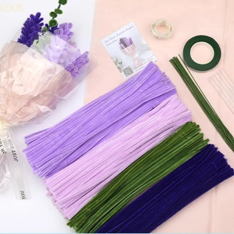 090B Pipe Cleaners Craft Supplies DIY Flower Bouquet Kits Chenilles Stems Floral Tape Floral Stem Wire Wedding Home Decors