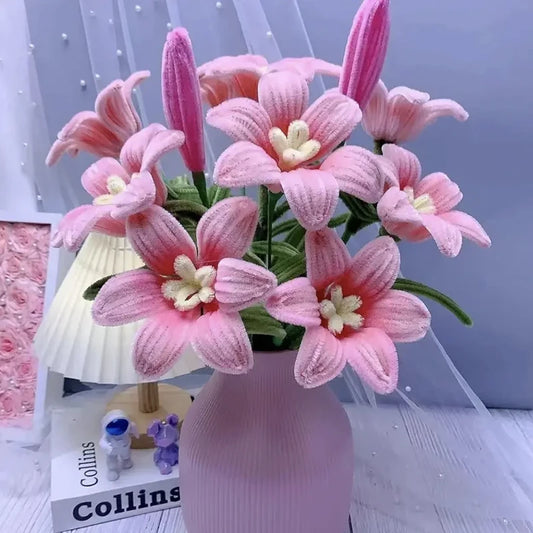 DIY Lily Flower Calla Chenille Stems Fluffy Wire Pipe Cleaners Twist Stick Children Educational Toys Creative Handcraft Material